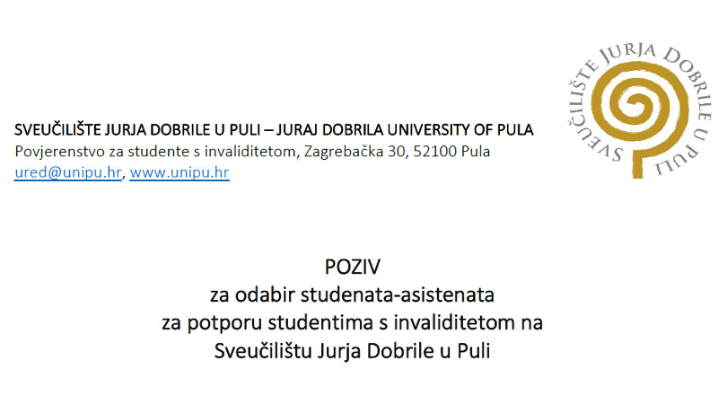 Poziv za odabir studenata-asistenata...