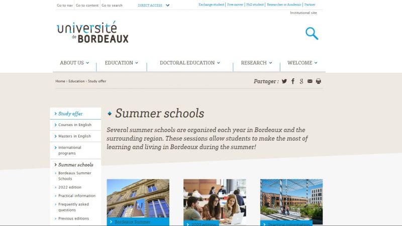 Ponuda ljetnih škola na sveučilištu...